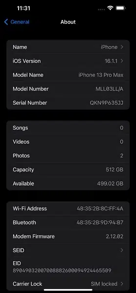 iPhone 14 Pro Max 256GB Unlocked 100% battery Non PTA 4 Month Sim