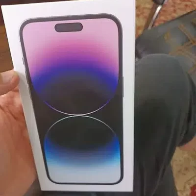 iphone 14 pro max box pack USA model deep purple color 128GB